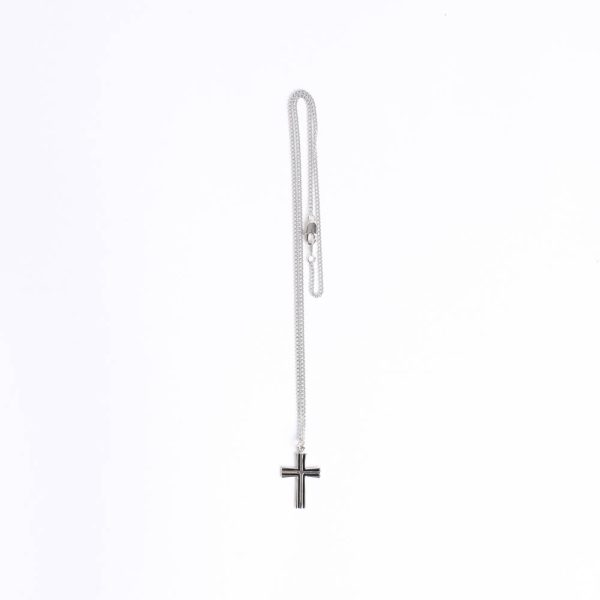 Necklace - Sterling Silver - Epoxy Lined Cross - 18" Silver - Swanson Christian Products