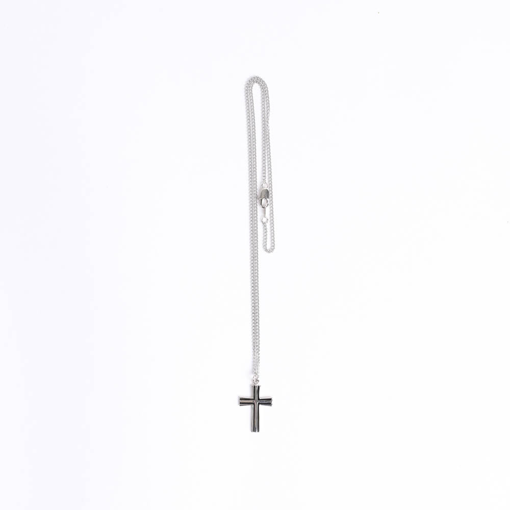 Necklace - Sterling Silver - Epoxy Lined Cross - 18" Silver - Swanson Christian Products