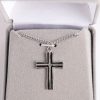 Necklace - Sterling Silver - Epoxy Lined Cross - 18" Silver - Swanson Christian Products
