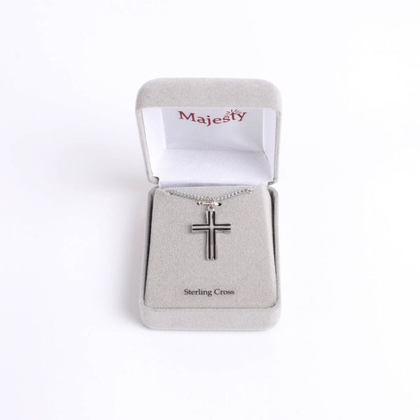 Necklace - Sterling Silver - Epoxy Lined Cross - 18" Silver - Swanson Christian Products