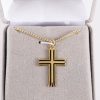 Necklace - Sterling Silver - Epoxy Lined Cross - 18" Gold - Swanson Christian Products