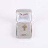 Necklace - Sterling Silver - Epoxy Lined Cross - 18" Gold - Swanson Christian Products