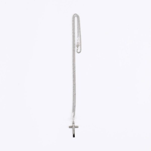 Necklace - Sterling Silver - Layered Cross of Nails - 24" Silver - Swanson Christian Products