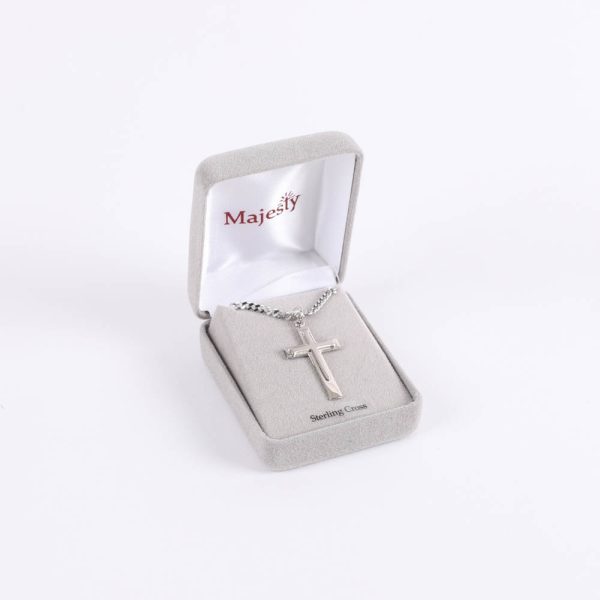 Necklace - Sterling Silver - Layered Cross of Nails - 24" Silver - Swanson Christian Products