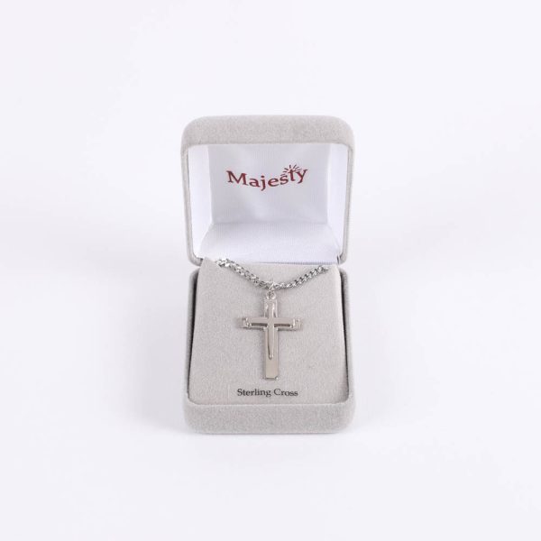 Necklace - Sterling Silver - Layered Cross of Nails - 24" Silver - Swanson Christian Products