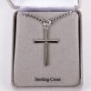 Necklace - Sterling Silver Tapered Cross - 24" Silver - Swanson Christian Products