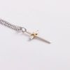 Necklace - Sterling Silver - Cross with Gold Rope - 24" Matte Silver - Swanson Christian Products