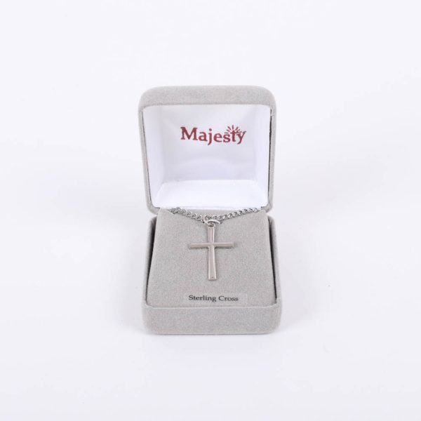 Necklace - Sterling Silver Tapered Cross - 24" Silver - Swanson Christian Products