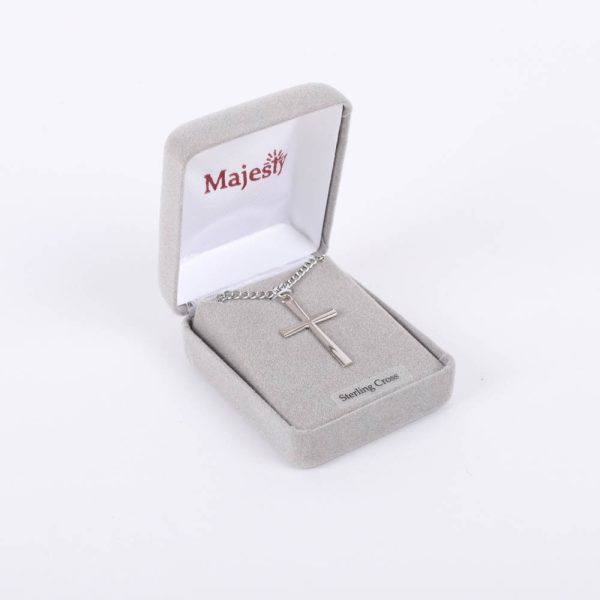 Necklace - Sterling Silver Tapered Cross - 24" Silver - Swanson Christian Products