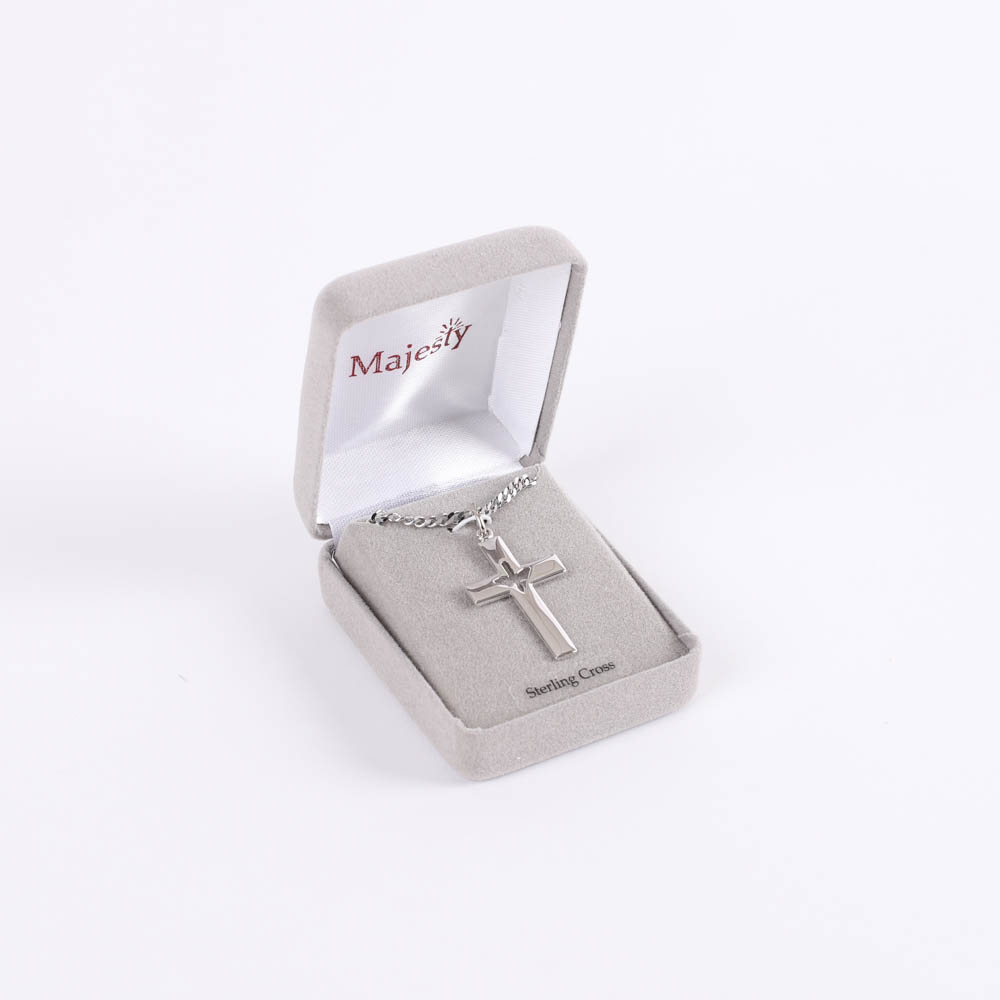 Necklace - Sterling Silver - Cross with Dove Cutout - 24" Silver - Swanson Christian Products