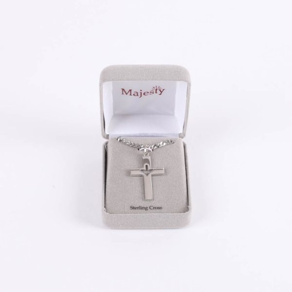 Necklace - Sterling Silver - Cross with Dove Cutout - 24" Silver - Swanson Christian Products