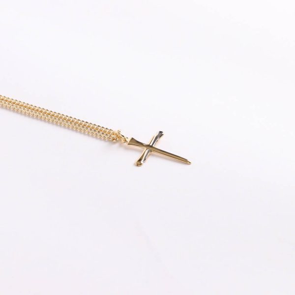Necklace - Sterling Silver - Cross of Nails - 24" Gold with Silver - Swanson Christian Products