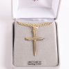 Necklace - Sterling Silver - Cross of Nails - 24" Gold with Silver - Swanson Christian Products