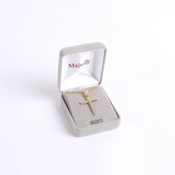 Necklace - Sterling Silver - Cross of Nails - 24" Gold with Silver - Swanson Christian Products