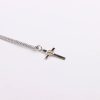 Necklace - Sterling Silver - Cross with Gold Cross Center - 24" Silver - Swanson Christian Products
