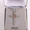 Necklace - Sterling Silver - Cross with Gold Cross Center - 24" Silver - Swanson Christian Products