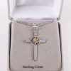 Necklace - Sterling Silver - Cross with Gold Dove Center - 20" Silver - Swanson Christian Product