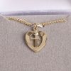 Necklace - Sterling Silver - Heart with Cross - 18" Gold - Swanson Christian Products