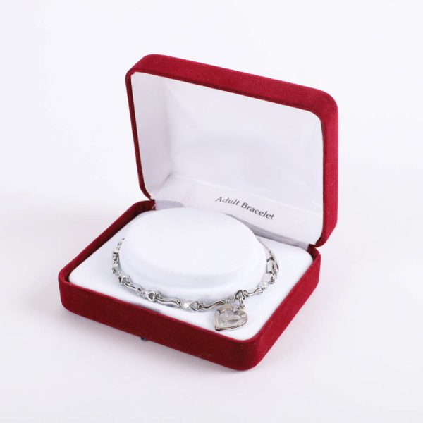 Bracelet - Rhodium and Cubic Zirconia with Heart/Dove Charm - Swanson Christian Products