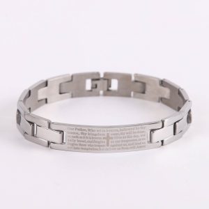 Bracelet – The Lord’s Prayer – Stainless Steel – Silver