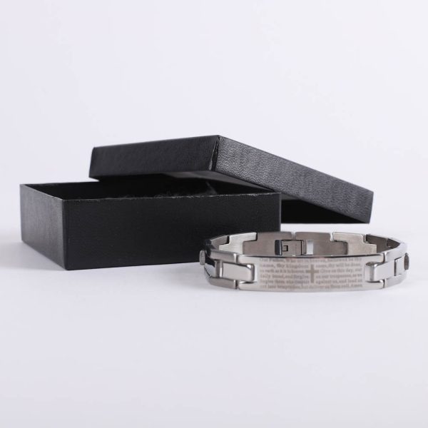 Bracelet - The Lord's Prayer - Stainless Steel - Silver - Swanson Christian Products