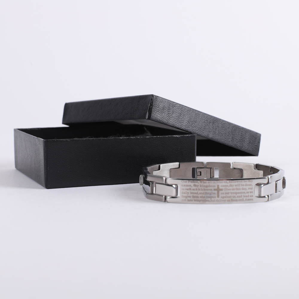 Bracelet - The Lord's Prayer - Stainless Steel - Silver - Swanson Christian Products