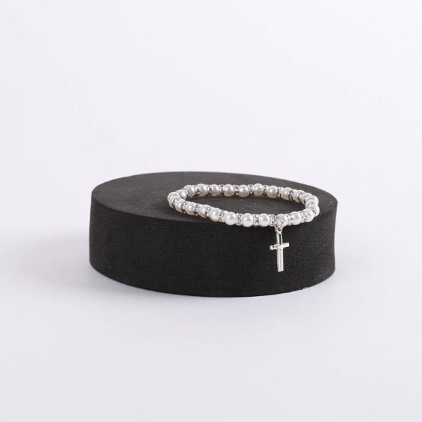 Bracelet - Pearls with Sterling Silver Cross Charm - Swanson Christian Products