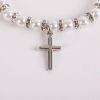 Bracelet - Pearls with Sterling Silver Cross Charm - Swanson Christian Products