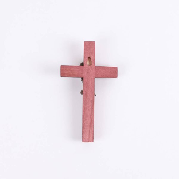 Wall Cross - Cherry Wood with Stainless Steel - Praying Boy - Swanson Christian Products