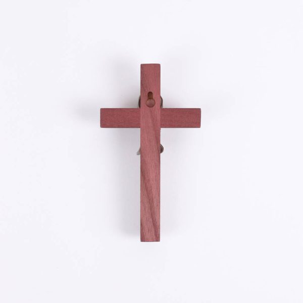 Wall Cross - Cherry Wood with Stainless Steel - Praying Girl - Swanson Christian Products