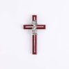 Wall Cross - Cherry Wood with Stainless Steel - Praying Girl - Swanson Christian Products