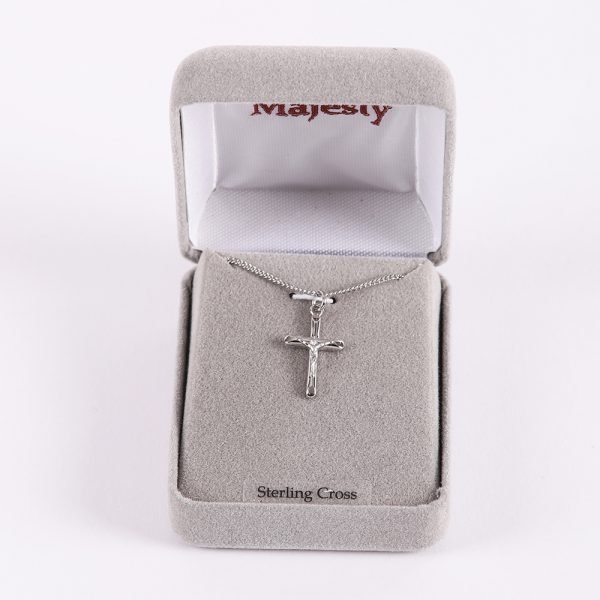 Necklace Crucifix - Rounded Cross Silver - 18 | Swanson Christian Products