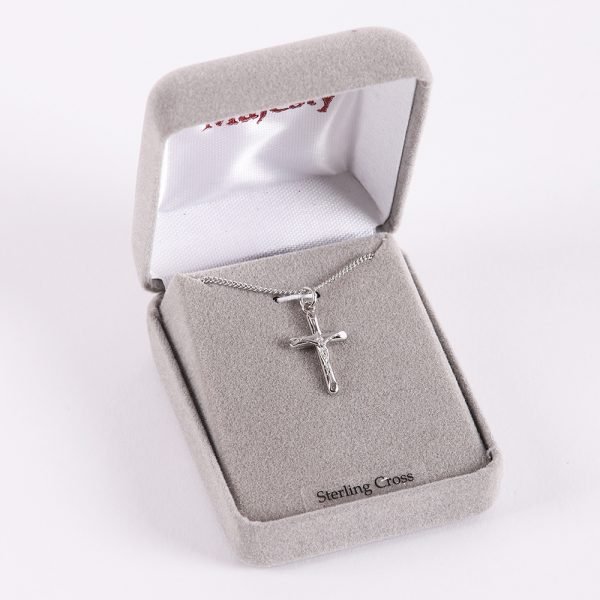 Necklace Crucifix - Rounded Cross Silver - 18 | Swanson Christian Products