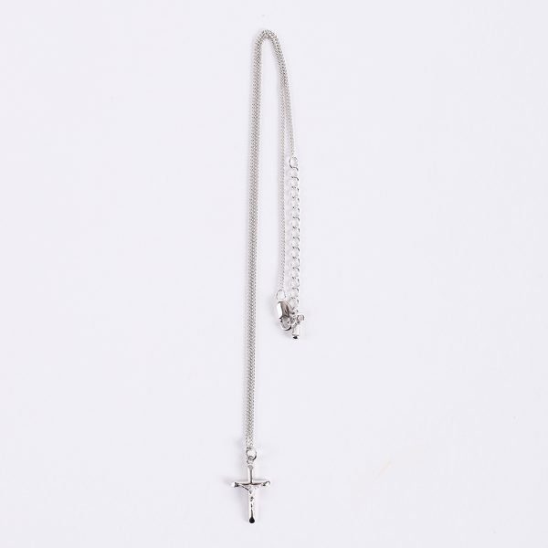 Necklace Crucifix - Rounded Cross Silver - 18 | Swanson Christian Products