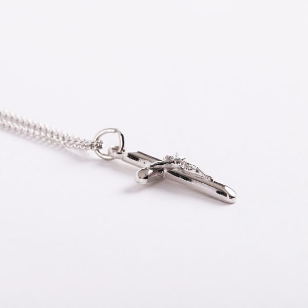 Necklace Crucifix - Rounded Cross Silver - 18 | Swanson Christian Products