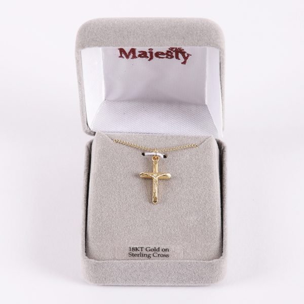 Necklace Crucifix - Rounded Cross Gold - 18 | Swanson Christian Products
