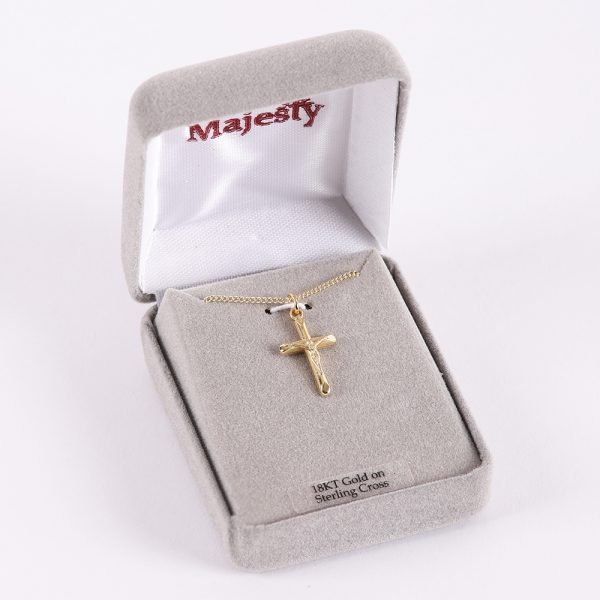 Necklace Crucifix - Rounded Cross Gold - 18 | Swanson Christian Products