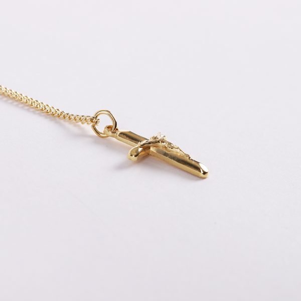 Necklace Crucifix - Rounded Cross Gold - 18 | Swanson Christian Products