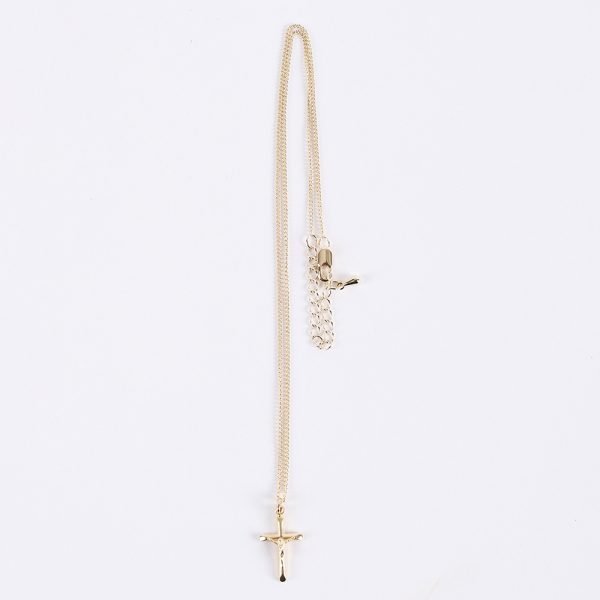 Necklace Crucifix - Rounded Cross Gold - 18 | Swanson Christian Products