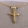 Necklace Crucifix - Rounded Cross Gold - 18 | Swanson Christian Products