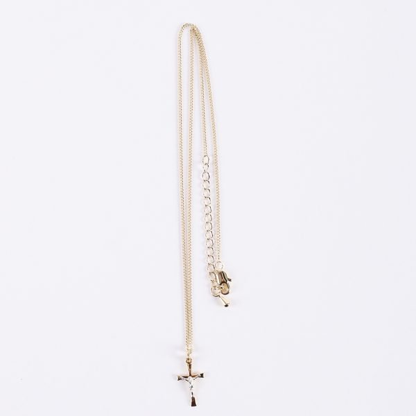 Necklace Crucifix - Flared Cross - Gold with Silver - 18 | Swanson Christian Products