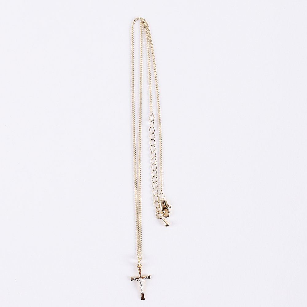 Necklace Crucifix - Flared Cross - Gold with Silver - 18 | Swanson Christian Products