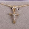 Necklace Crucifix - Flared Cross - Gold with Silver - 18 | Swanson Christian Products