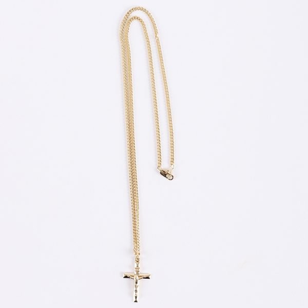 Necklace Crucifix - Flat Cross with Inscription Gold - 24 | Swanson Christian Products