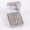Necklace Crucifix - Detailed Cross Round Silver - 24 | Swanson Christian Products