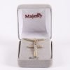 Necklace Crucifix - Flat Cross with Inscription - Gold with Silver - 24 | Swanson Christian Products