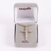 Necklace Crucifix - Flat Cross with Inscription - Gold with Silver - 24 | Swanson Christian Products