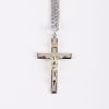 Necklace Crucifix - Flat Cross with Inscription - Silver with Gold - 24 | Swanson Christian Products