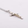 Necklace Crucifix - Flat Cross with Inscription - Silver with Gold - 24 | Swanson Christian Products