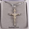 Necklace Crucifix - Flat Cross with Inscription - Silver with Gold - 24 | Swanson Christian Products
